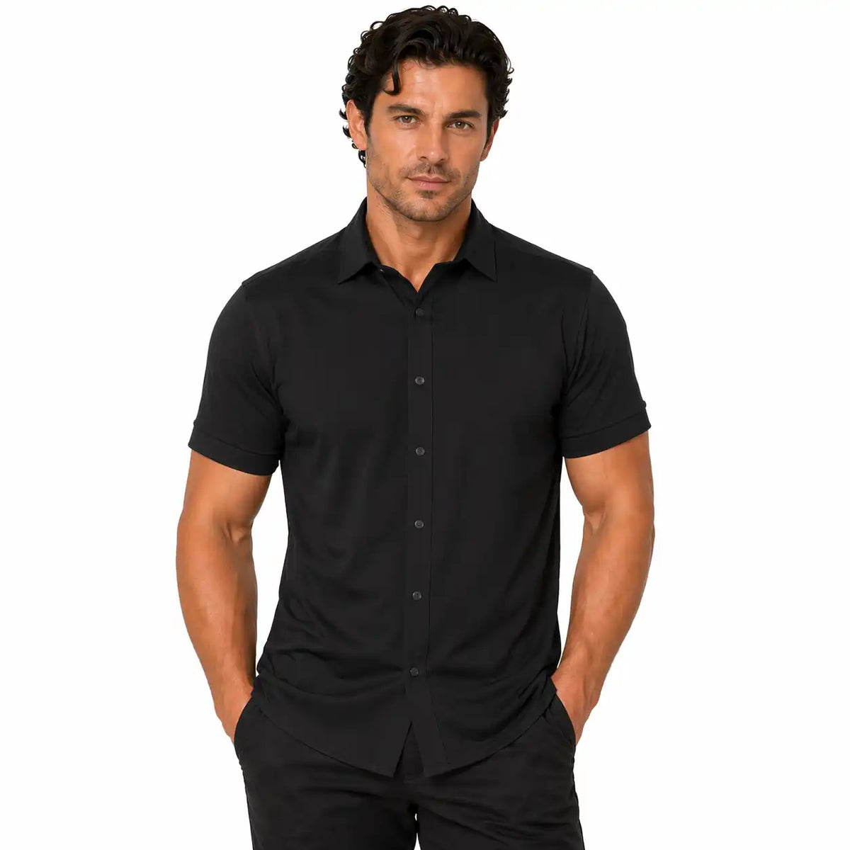 Men's Cooling Button Down Shirt - Short Sleeve